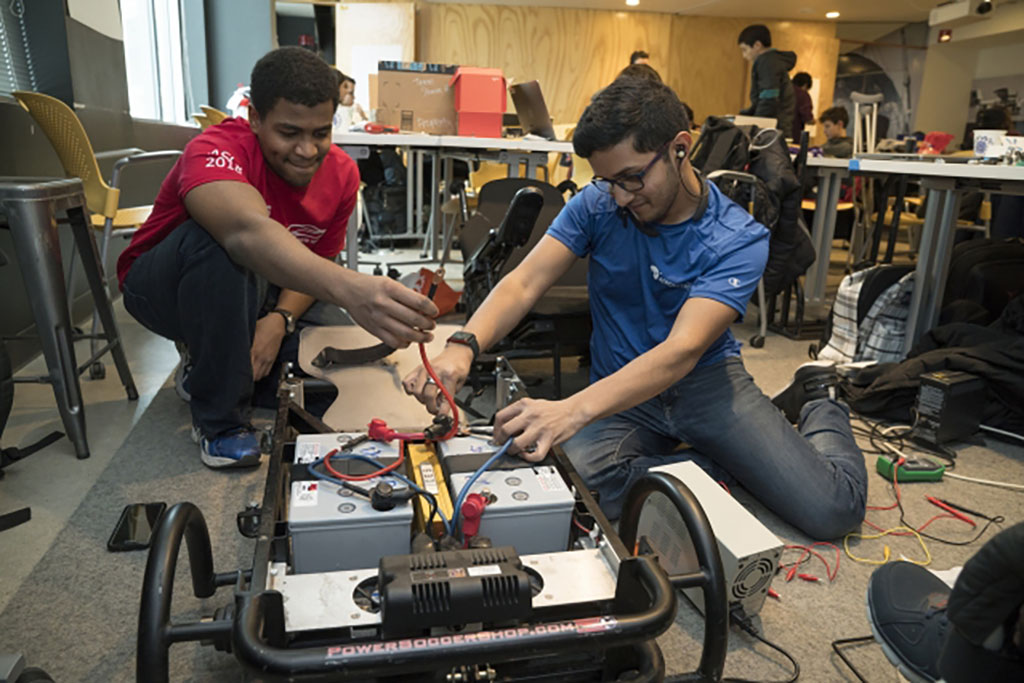 students working