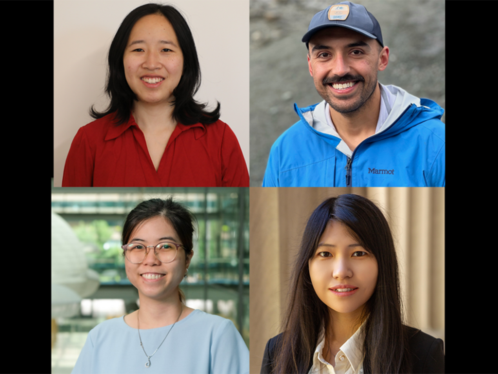 Portrait photos of Lillian Chin, Neil Dalvie, Suong Nguyen, and Yirui Zhang, arranged in a 2x2 grid