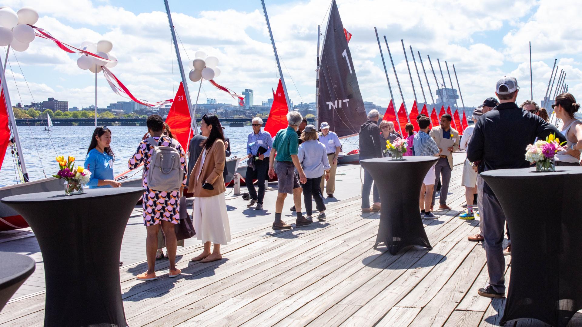 On May 11, a boat donated by MechE alumna and chair of the MIT Corporation Diane Greene SM ’78, was christened the “Chrys Chryssostomidis” in honor of Professor Chryssostomos Chryssostomidis. Greene and Chryssostomidis celebrated alongside members of the MIT community in a boat naming ceremony at the MIT Sailing Pavilion. 